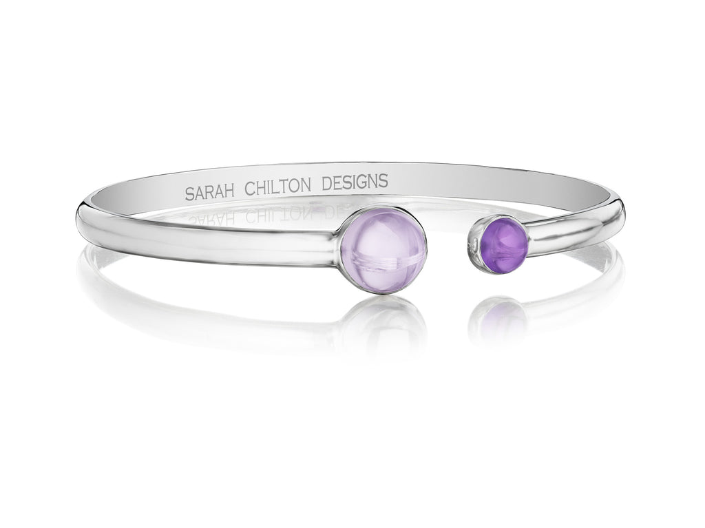 Wide Cuff in Amethyst and Rose de France