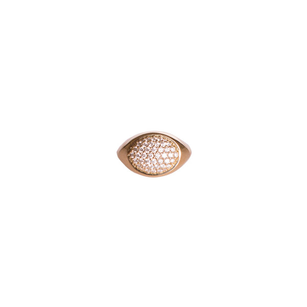 Pave Pinky Ring in White Diamond